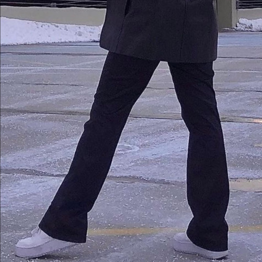 2YK Black Silk Straight Leg